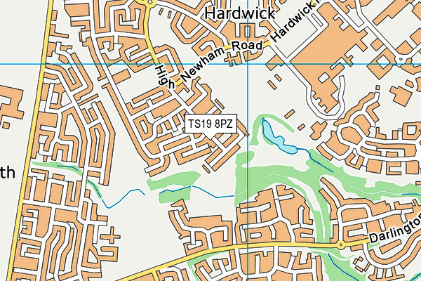 TS19 8PZ map - OS VectorMap District (Ordnance Survey)