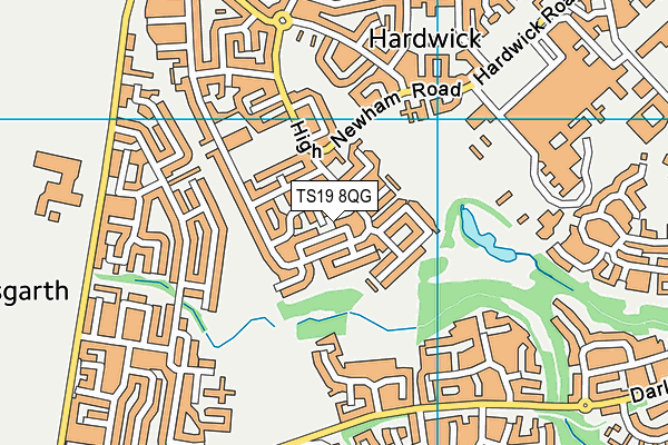 TS19 8QG map - OS VectorMap District (Ordnance Survey)