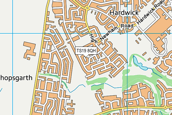 TS19 8QH map - OS VectorMap District (Ordnance Survey)