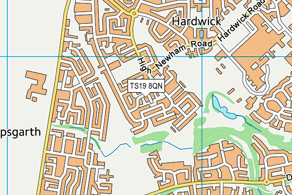 TS19 8QN map - OS VectorMap District (Ordnance Survey)