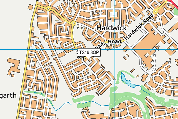 TS19 8QP map - OS VectorMap District (Ordnance Survey)