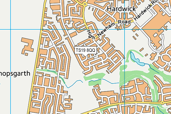 TS19 8QQ map - OS VectorMap District (Ordnance Survey)