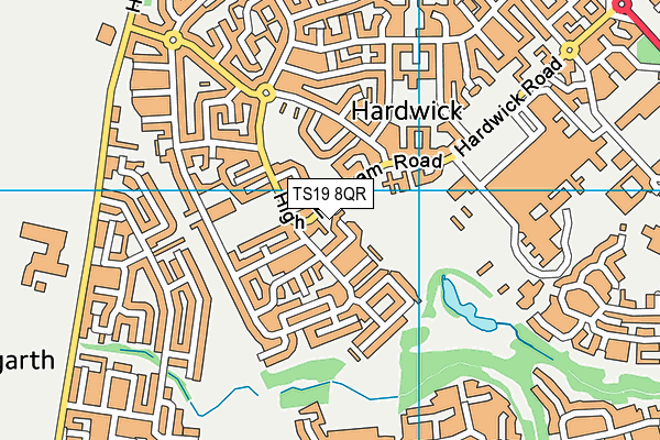 TS19 8QR map - OS VectorMap District (Ordnance Survey)