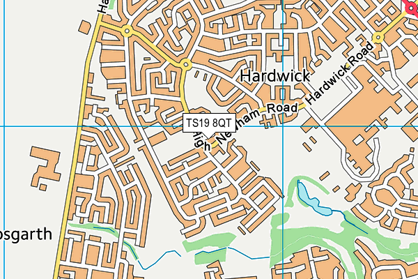 TS19 8QT map - OS VectorMap District (Ordnance Survey)