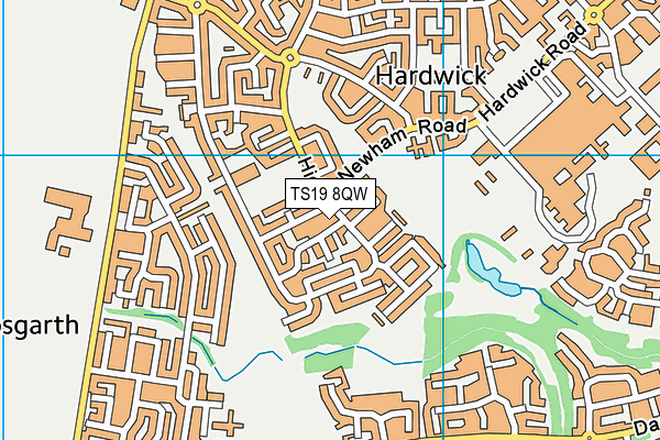 TS19 8QW map - OS VectorMap District (Ordnance Survey)