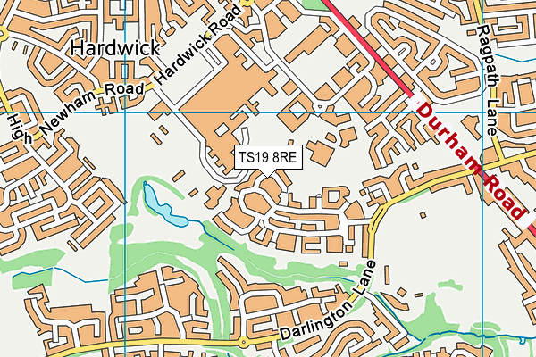 TS19 8RE map - OS VectorMap District (Ordnance Survey)