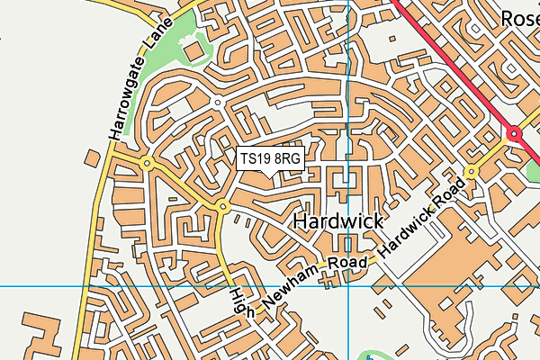 TS19 8RG map - OS VectorMap District (Ordnance Survey)