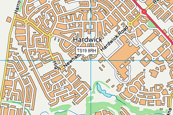 TS19 8RH map - OS VectorMap District (Ordnance Survey)