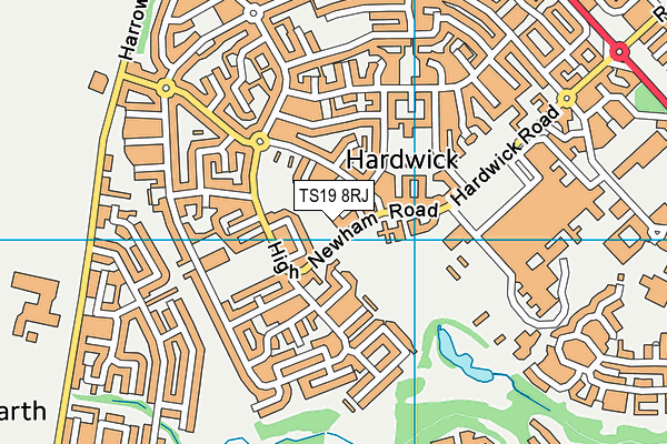 TS19 8RJ map - OS VectorMap District (Ordnance Survey)