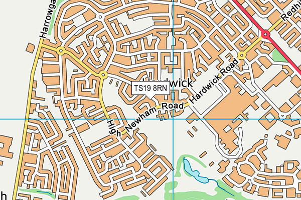 TS19 8RN map - OS VectorMap District (Ordnance Survey)