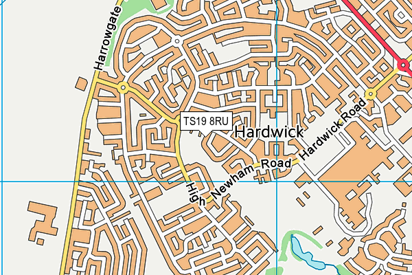 TS19 8RU map - OS VectorMap District (Ordnance Survey)