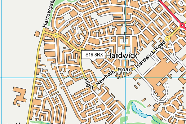 TS19 8RX map - OS VectorMap District (Ordnance Survey)