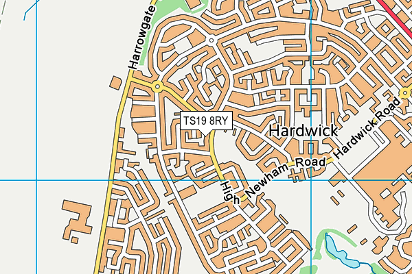 TS19 8RY map - OS VectorMap District (Ordnance Survey)