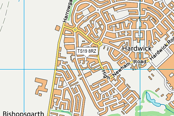 TS19 8RZ map - OS VectorMap District (Ordnance Survey)