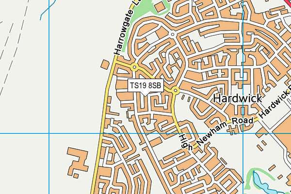 TS19 8SB map - OS VectorMap District (Ordnance Survey)