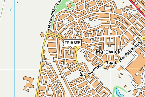 TS19 8SF map - OS VectorMap District (Ordnance Survey)