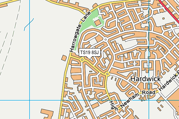 TS19 8SJ map - OS VectorMap District (Ordnance Survey)