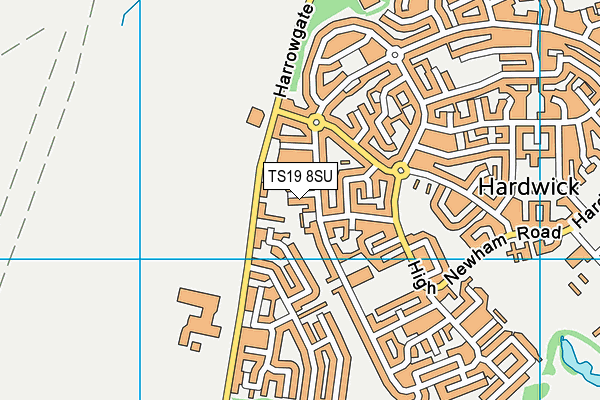 TS19 8SU map - OS VectorMap District (Ordnance Survey)