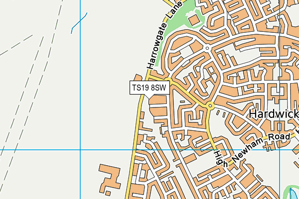 TS19 8SW map - OS VectorMap District (Ordnance Survey)