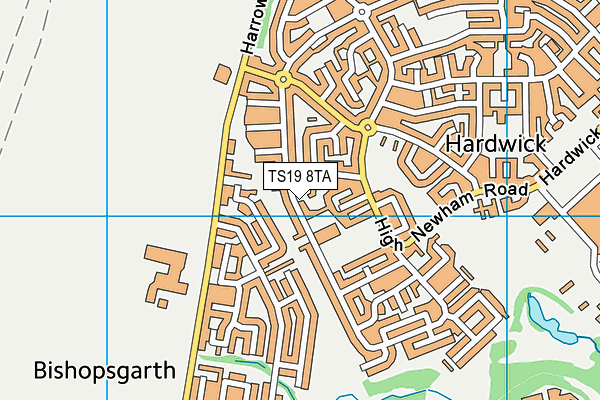 TS19 8TA map - OS VectorMap District (Ordnance Survey)