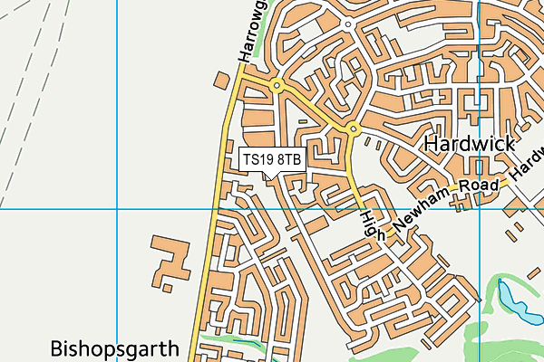 TS19 8TB map - OS VectorMap District (Ordnance Survey)