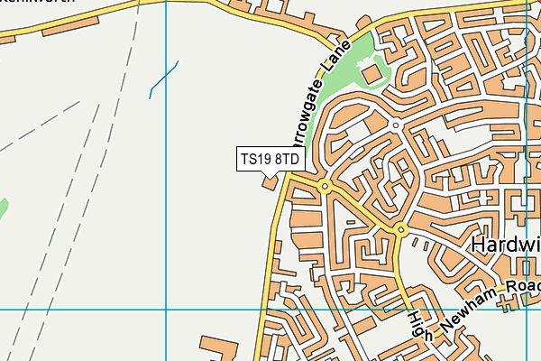 TS19 8TD map - OS VectorMap District (Ordnance Survey)