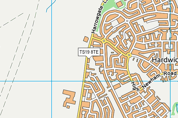 TS19 8TE map - OS VectorMap District (Ordnance Survey)