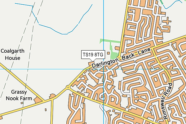 TS19 8TG map - OS VectorMap District (Ordnance Survey)