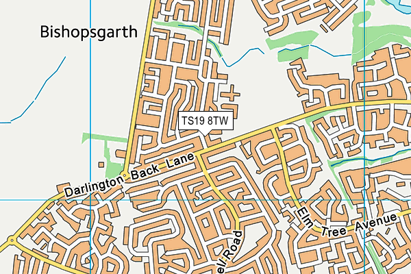 TS19 8TW map - OS VectorMap District (Ordnance Survey)