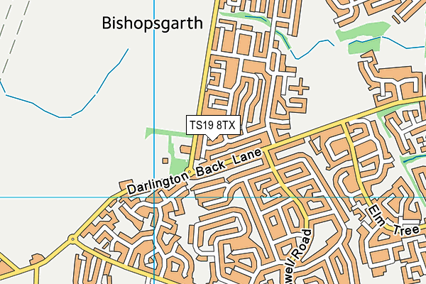 TS19 8TX map - OS VectorMap District (Ordnance Survey)