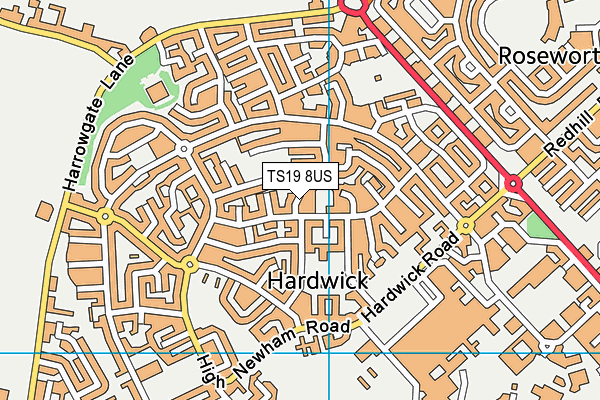 TS19 8US map - OS VectorMap District (Ordnance Survey)