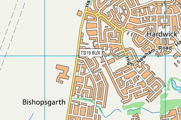 TS19 8UX map - OS VectorMap District (Ordnance Survey)