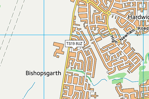 TS19 8UZ map - OS VectorMap District (Ordnance Survey)