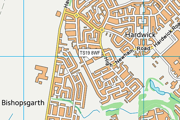 Hardwick Green Primary Academy map (TS19 8WF) - OS VectorMap District (Ordnance Survey)