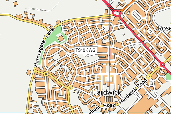 TS19 8WG map - OS VectorMap District (Ordnance Survey)