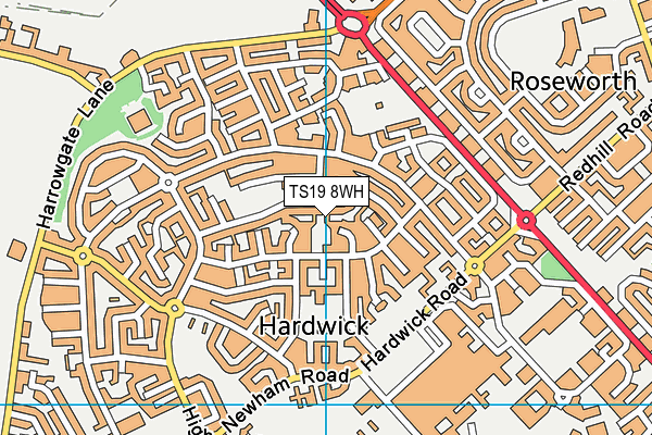 TS19 8WH map - OS VectorMap District (Ordnance Survey)