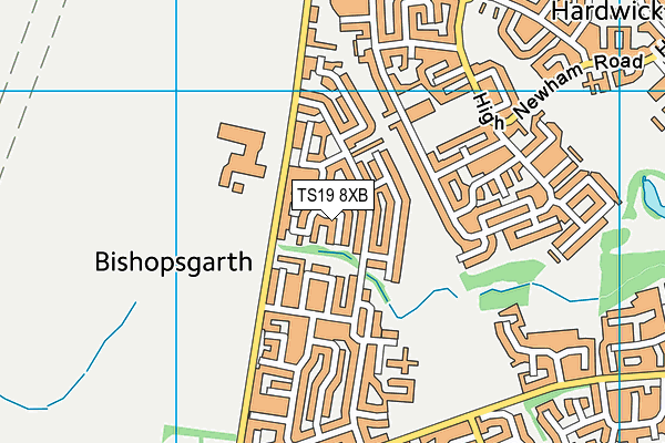 TS19 8XB map - OS VectorMap District (Ordnance Survey)