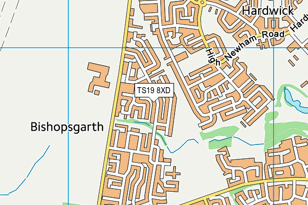 TS19 8XD map - OS VectorMap District (Ordnance Survey)