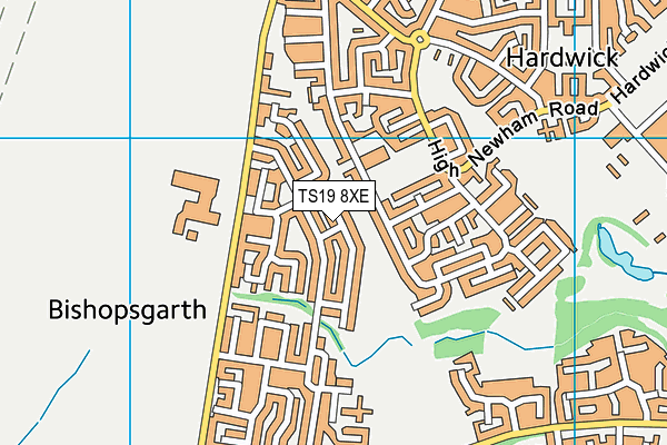 TS19 8XE map - OS VectorMap District (Ordnance Survey)