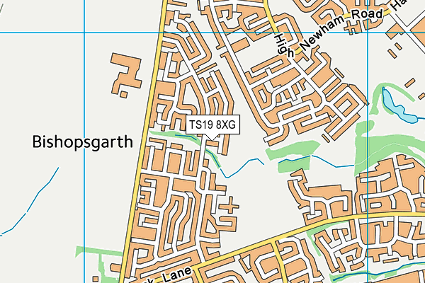 TS19 8XG map - OS VectorMap District (Ordnance Survey)
