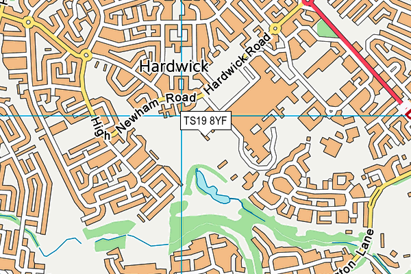TS19 8YF map - OS VectorMap District (Ordnance Survey)