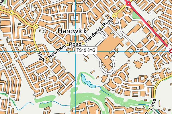 TS19 8YG map - OS VectorMap District (Ordnance Survey)