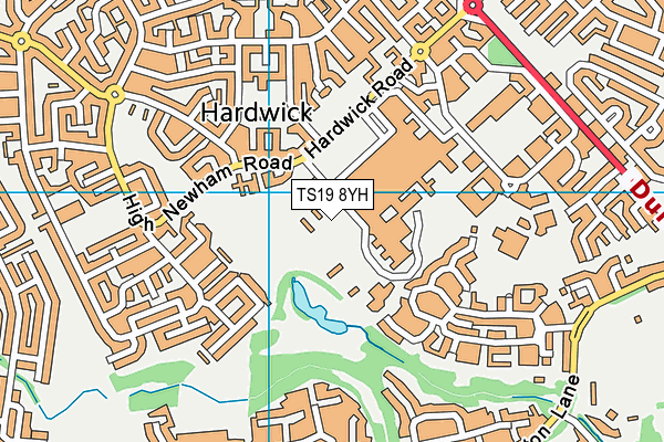 TS19 8YH map - OS VectorMap District (Ordnance Survey)