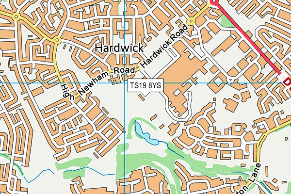 TS19 8YS map - OS VectorMap District (Ordnance Survey)