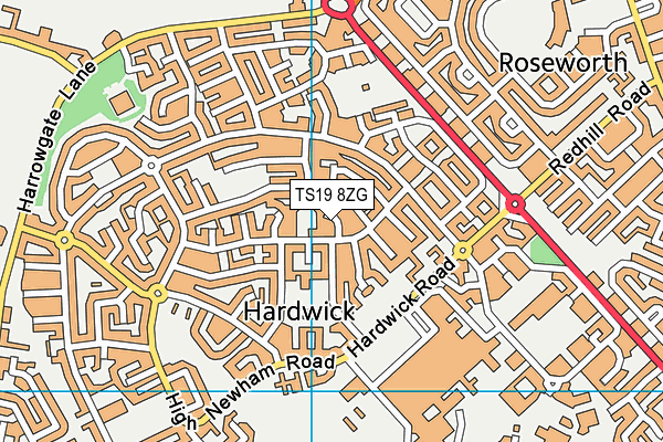 TS19 8ZG map - OS VectorMap District (Ordnance Survey)