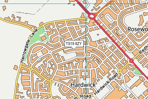 TS19 8ZY map - OS VectorMap District (Ordnance Survey)