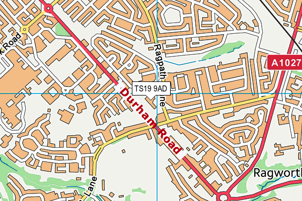 TS19 9AD map - OS VectorMap District (Ordnance Survey)