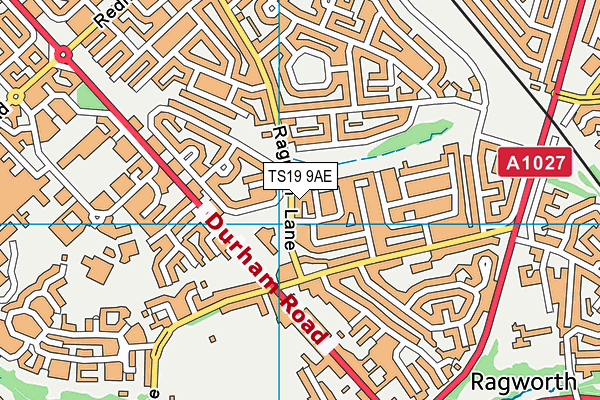 TS19 9AE map - OS VectorMap District (Ordnance Survey)