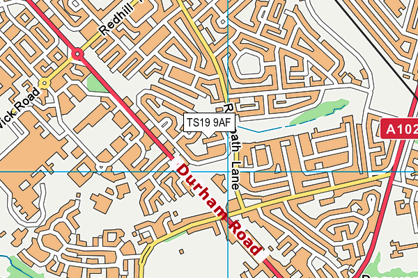 TS19 9AF map - OS VectorMap District (Ordnance Survey)