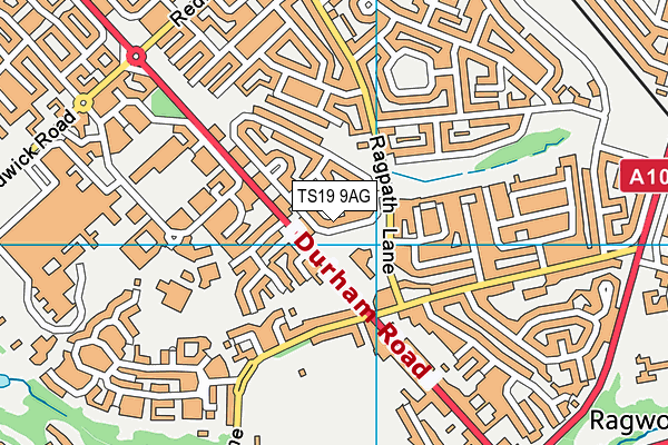 TS19 9AG map - OS VectorMap District (Ordnance Survey)